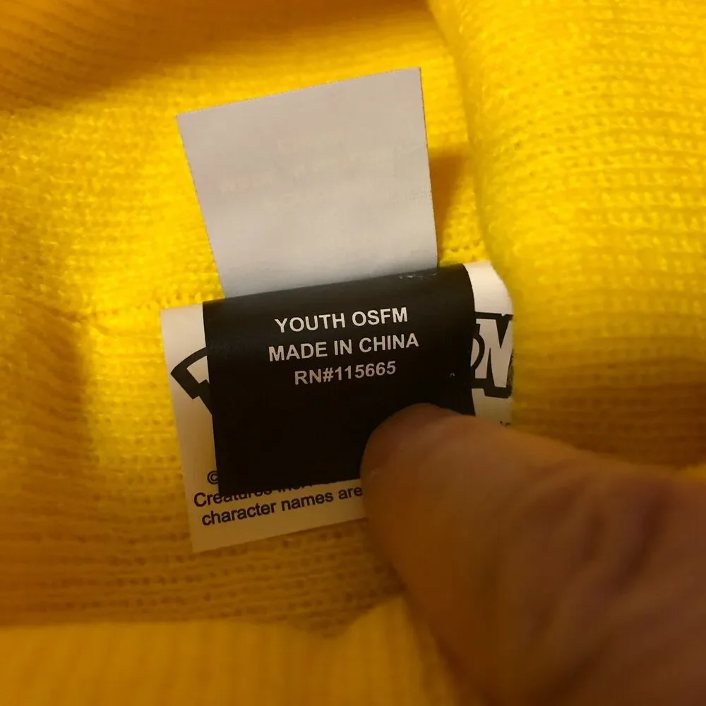 NEW Pokemon Pikachu Cuffed Beanie Knit Hat Yellow Youth Kids Boys Girls One Size